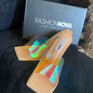 Square Toe Nude PVC Mule